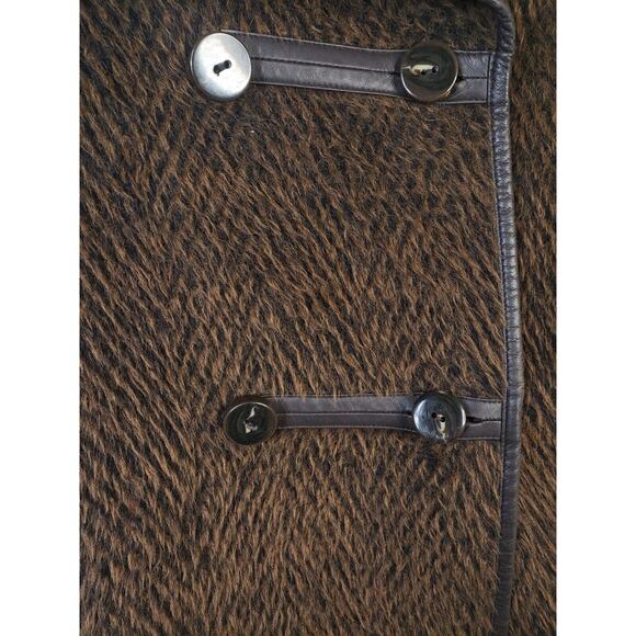 Katherine Kelly Women's Alpaca Wool Faux Fur Coat 8 Brown Elegant Old Hollywood - Picture 6 of 10